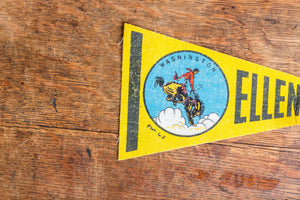 Ellensburg Washington Pennant Vintage Mini Yellow Wall Decor - Eagle's Eye Finds