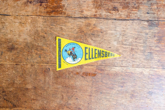 Ellensburg Washington Pennant Vintage Mini Yellow Wall Decor - Eagle's Eye Finds
