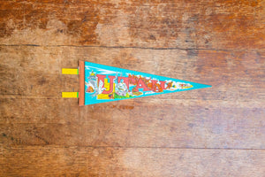 Utah State Blue Retro Felt Pennant Vintage UT Wall Decor - Eagle's Eye Finds