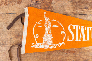 Statue of Liberty Orange Felt Pennant Vintage New York Wall Hanging Decor - Eagle's Eye Finds