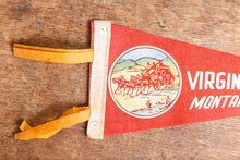 Load image into Gallery viewer, Virginia City Montana Red Felt Pennant Vintage MT Wall Decor - Eagle&#39;s Eye Finds
