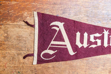 Load image into Gallery viewer, Austin Texas Maroon Felt Pennant Large Vintage Wall Decor - Eagle&#39;s Eye Finds
