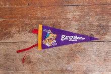 Load image into Gallery viewer, Battle Mountain Nevada Felt Pennant Vintage Purple NV Wall Decor - Eagle&#39;s Eye Finds
