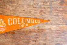 Load image into Gallery viewer, Columbus Ohio Orange Felt Pennant Vintage Wall Decor - Eagle&#39;s Eye Finds
