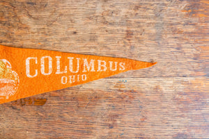 Columbus Ohio Orange Felt Pennant Vintage Wall Decor - Eagle's Eye Finds