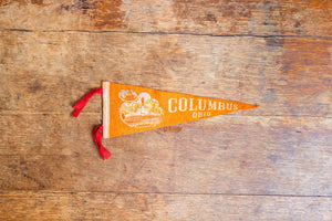 Columbus Ohio Orange Felt Pennant Vintage Wall Decor - Eagle's Eye Finds