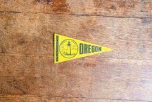 Load image into Gallery viewer, Oregon State Felt Pennant Vintage Mini Yellow Wall Decor - Eagle&#39;s Eye Finds
