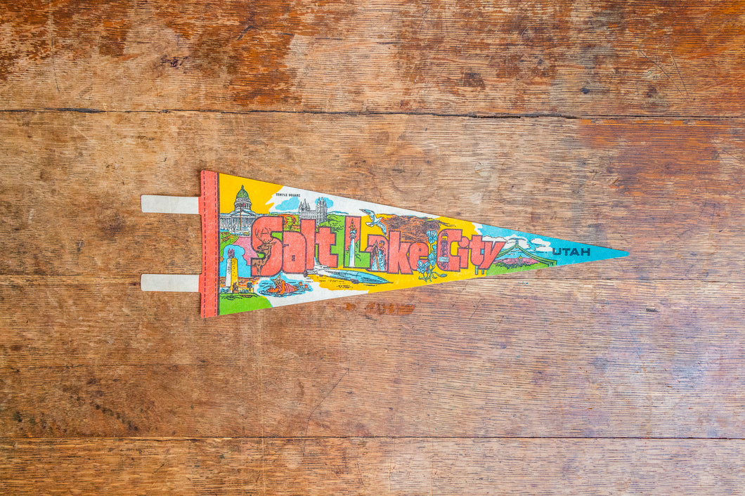 Salt Lake City Utah Retro Felt Pennant Vintage UT Wall Decor - Eagle's Eye Finds
