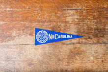 Load image into Gallery viewer, University North Carolina Royal Blue Felt Pennant Vintage Mini College Wall Decor - Eagle&#39;s Eye Finds
