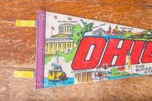 Load image into Gallery viewer, Ohio State Retro Felt Pennant Vintage OH Wall Decor - Eagle&#39;s Eye Finds
