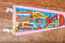 Load image into Gallery viewer, North Dakota State Pink Felt Pennant Vintage ND Wall Decor - Eagle&#39;s Eye Finds
