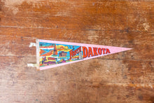Load image into Gallery viewer, North Dakota State Pink Felt Pennant Vintage ND Wall Decor - Eagle&#39;s Eye Finds
