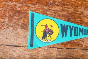 Wyoming State Pennant Vintage Mini Teal Wall Decor - Eagle's Eye Finds