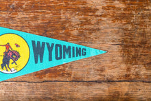 Load image into Gallery viewer, Wyoming State Pennant Vintage Mini Teal Wall Decor - Eagle&#39;s Eye Finds
