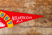 Load image into Gallery viewer, Atlantic City New Jersey 1967 Red Felt Pennant Vintage NJ Wall Decor - Eagle&#39;s Eye Finds
