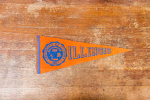 Load image into Gallery viewer, University of Illinois Felt Pennant Vintage Fighting Illini Wall Decor - Eagle&#39;s Eye Finds
