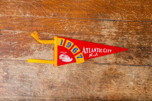 Atlantic City New Jersey 1967 Red Felt Pennant Vintage NJ Wall Decor - Eagle's Eye Finds