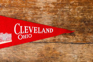 Cleveland Ohio Red Felt Pennant Vintage OH Wall Decor - Eagle's Eye Finds