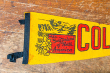 Load image into Gallery viewer, Colorado State Yellow Felt Pennant Vintage CO Wall Decor - Eagle&#39;s Eye Finds
