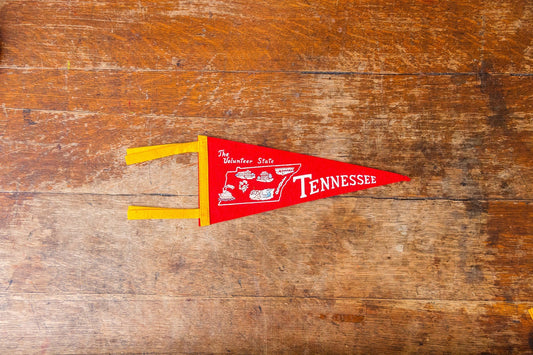 Tennessee Red Felt Pennant Vintage TN Wall Hanging Decor - Eagle's Eye Finds
