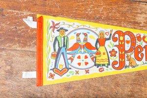 Pennsylvania Dutch Retro Felt Pennant Vintage Yellow PA State Wall Decor - Eagle's Eye Finds