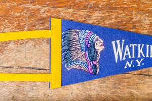 Watkins Glen State Park Blue New York Felt Pennant Vintage Wall Decor - Eagle's Eye Finds