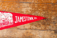 Load image into Gallery viewer, Jamestown Virginia Felt Pennant Vintage Red Wall Hanging Decor - Eagle&#39;s Eye Finds
