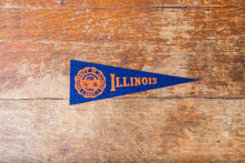 Load image into Gallery viewer, University of Illinois Blue Felt Pennant Vintage Mini College Wall Decor - Eagle&#39;s Eye Finds
