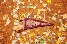 Load image into Gallery viewer, Northwestern University Purple Felt Pennant Vintage College Dorm Decor - Eagle&#39;s Eye Finds
