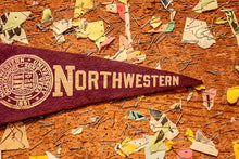 Load image into Gallery viewer, Northwestern University Purple Felt Pennant Vintage College Dorm Decor - Eagle&#39;s Eye Finds
