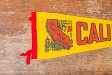 Load image into Gallery viewer, California State Felt Pennant Vintage Yellow CA Wall Decor - Eagle&#39;s Eye Finds
