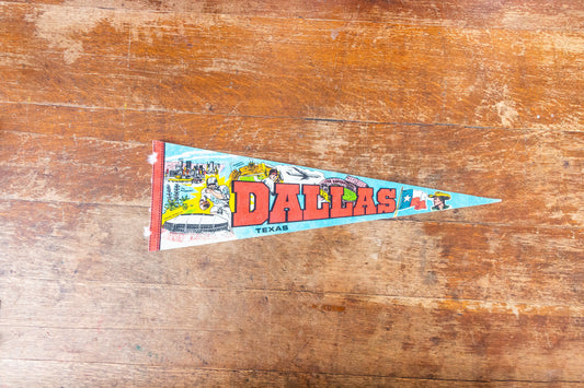 Dallas Texas Retro Felt Pennant Vintage TX Wall Decor - Eagle's Eye Finds