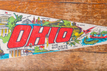 Load image into Gallery viewer, Ohio State Retro Felt Pennant Vintage OH Wall Decor - Eagle&#39;s Eye Finds
