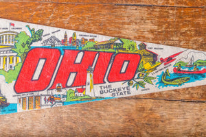 Ohio State Retro Felt Pennant Vintage OH Wall Decor - Eagle's Eye Finds