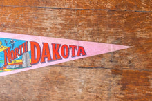 Load image into Gallery viewer, North Dakota State Pink Felt Pennant Vintage ND Wall Decor - Eagle&#39;s Eye Finds
