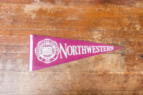 Northwestern University Felt Pennant Vintage Purple College Wall Decor - Eagle's Eye Finds