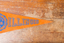 Load image into Gallery viewer, University of Illinois Felt Pennant Vintage Fighting Illini Wall Decor - Eagle&#39;s Eye Finds
