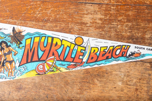 Myrtle Beach South Carolina Felt Pennant Vintage SC Retro Wall Souvenir - Eagle's Eye Finds