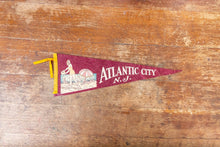 Load image into Gallery viewer, Atlantic City New Jersey Maroon Felt Pennant Vintage Beach Wall Decor - Eagle&#39;s Eye Finds
