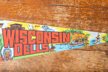 Load image into Gallery viewer, Wisconsin Dells Retro Felt Pennant Vintage Wall Hanging Decor - Eagle&#39;s Eye Finds
