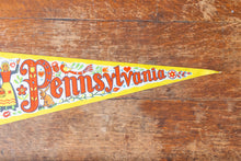 Load image into Gallery viewer, Pennsylvania Dutch Retro Felt Pennant Vintage Yellow PA State Wall Decor - Eagle&#39;s Eye Finds
