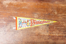 Load image into Gallery viewer, Pennsylvania Dutch Retro Felt Pennant Vintage Yellow PA State Wall Decor - Eagle&#39;s Eye Finds
