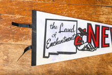 Load image into Gallery viewer, State of New Mexico White Felt Pennant Vintage NM Wall Decor - Eagle&#39;s Eye Finds
