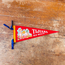 Load image into Gallery viewer, Tijuana Mexico Red Felt Pennant Vintage Travel Souvenir Wall Decor - Eagle&#39;s Eye Finds
