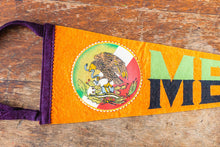 Load image into Gallery viewer, Mexico Orange Felt Pennant Vintage Travel Souvenir Wall Decor - Eagle&#39;s Eye Finds
