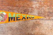 Load image into Gallery viewer, Mexico Orange Felt Pennant Vintage Travel Souvenir Wall Decor - Eagle&#39;s Eye Finds
