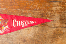 Load image into Gallery viewer, Cheyenne Wyoming Red Felt Pennant Vintage WY Wall Decor - Eagle&#39;s Eye Finds
