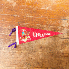 Load image into Gallery viewer, Cheyenne Wyoming Red Felt Pennant Vintage WY Wall Decor - Eagle&#39;s Eye Finds
