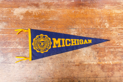 University of Michigan Felt Pennant Vintage Large College Sports Fan Decor - Eagle's Eye Finds