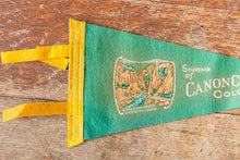 Load image into Gallery viewer, Canon City Colorado Felt Pennant Vintage Green MCM Wall Decor - Eagle&#39;s Eye Finds

